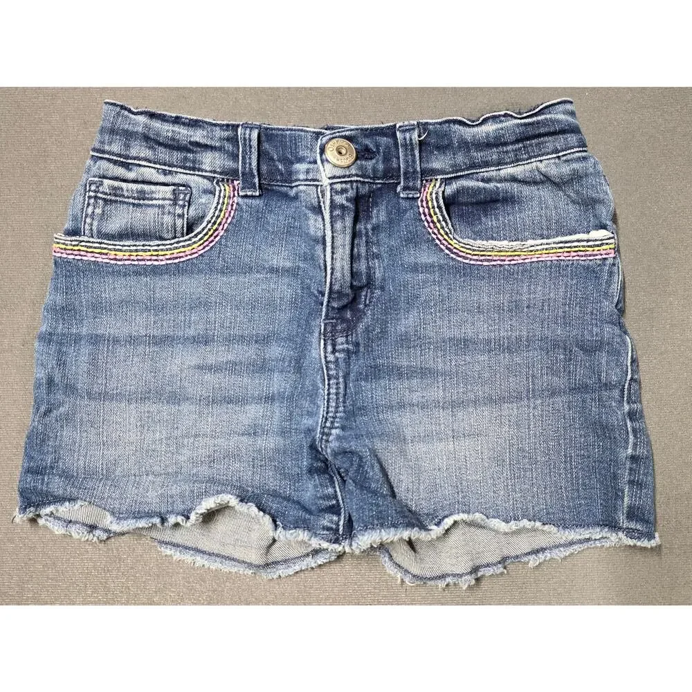 OshKosh B'gosh Girls 7 Cut off Denim Shorts Adjustable Stretch 2.5